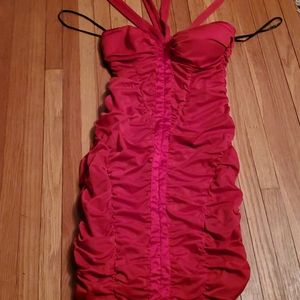 👄Bebe ☆☆☆~fire red dress~☆☆☆ size  xxs